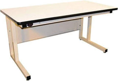 Proline - 60 Wide x 30" Deep x 30" High, Plastic Laminate Workbench - Fixed Legs With Adjustable Height Glides, Beige - Eagle Tool & Supply