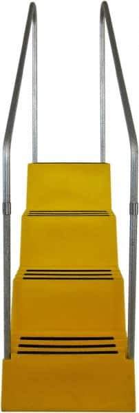 Diversified Plastics - 4 Steps, 6' 1-1/2"' High, Polypropylene Step Stand - 500 Lb Load Capacity, 22" Base Width - Eagle Tool & Supply