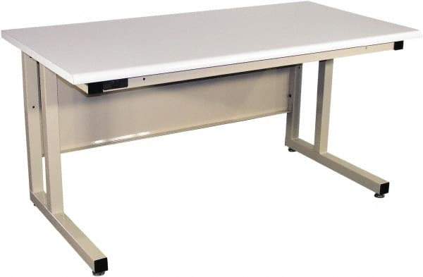 Proline - 72 Wide x 30" Deep x 30" High, Static Dissipative Workbench - Fixed Legs With Adjustable Height Glides, Beige - Eagle Tool & Supply