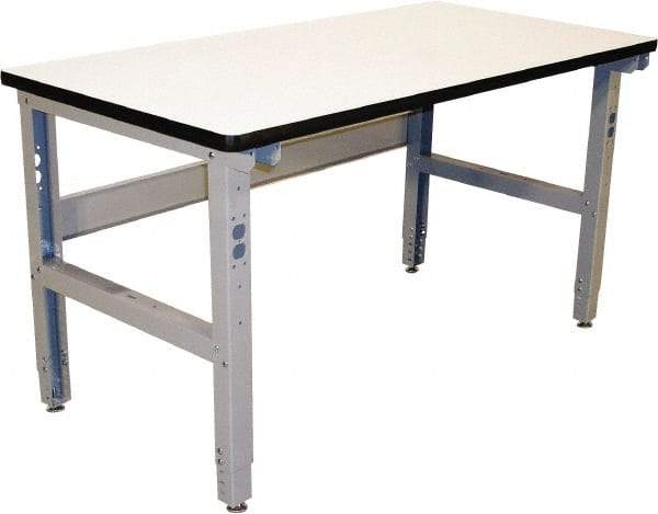Proline - 60 Wide x 36" Deep x 36" High, Plastic Laminate Workbench - Adjustable Height Legs, Gray - Eagle Tool & Supply