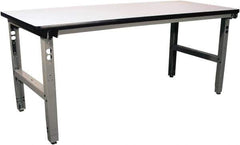 Proline - 72 Wide x 36" Deep x 36" High, Plastic Laminate Workbench - Adjustable Height Legs, Gray - Eagle Tool & Supply