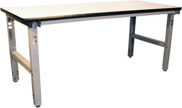 Proline - 72 Wide x 36" Deep x 36" High, Static Dissipative Workbench - Adjustable Height Legs, Gray - Eagle Tool & Supply