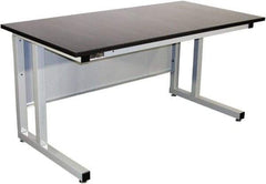 Proline - 60 Wide x 30" Deep x 30" High, Chem-Guard Workbench - Fixed Legs With Adjustable Height Glides, Gray - Eagle Tool & Supply