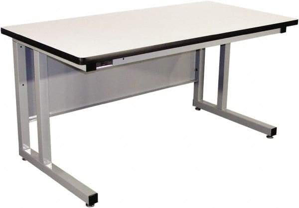 Proline - 72 Wide x 30" Deep x 30" High, Static Dissipative Workbench - Fixed Legs With Adjustable Height Glides, Gray - Eagle Tool & Supply