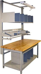 Proline - 60 Wide x 30" Deep x 36" High, Butcher Block Maple Workbench - Adjustable Height Legs, Gray - Eagle Tool & Supply