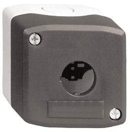 Schneider Electric - 1 Hole, 22mm Hole Diameter, Polycarbonate Pushbutton Switch Enclosure - 13, 4X NEMA Rated - Eagle Tool & Supply