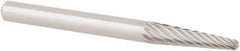 OSG - 1/8" Cut Diam, 1/8" Shank Diam, Taper Head Fluted Cut Burr - Carbide, Radius End, 1/2" LOC, 1-1/2" OAL - Eagle Tool & Supply