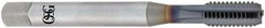 OSG - 9/16-12 UNC 5 Flute TiCN Finish Powdered Metal Straight Flute Machine Tap - Bottoming, Right Hand Thread, 110mm OAL, 1-21/32" Thread Length, H3 Limit, Oversize - Exact Industrial Supply