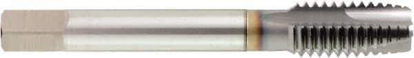 OSG - M14x1.50 Metric Fine 5 Flute TiCN Finish Powdered Metal Straight Flute Machine Tap - Bottoming, Right Hand Thread, 3-19/32" OAL, 1-21/32" Thread Length, D7 Limit, Oversize - Exact Industrial Supply