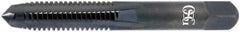 OSG - 3/8-16 UNC 4 Flute TiCN Finish High Speed Steel Straight Flute Standard Hand Tap - Plug, Right Hand Thread, 2-15/16" OAL, 1-1/4" Thread Length, H11 Limit, Oversize - Eagle Tool & Supply