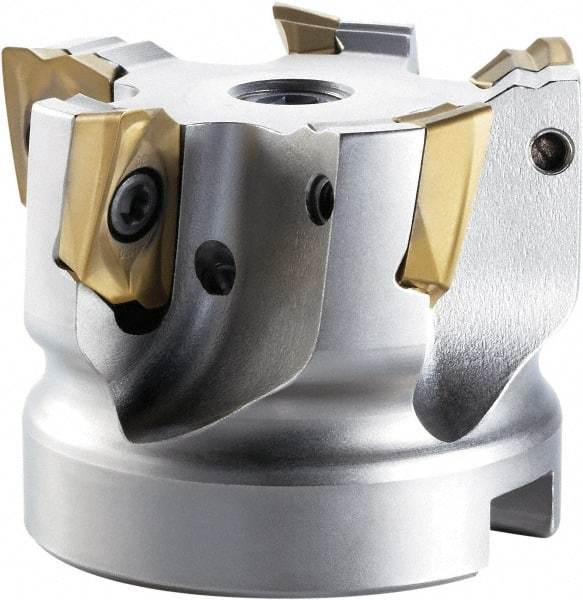 OSG - 8 Inserts, 80mm Cut Diam, 27mm Arbor Diam, Indexable Square-Shoulder Face Mill - 0/90° Lead Angle, 50mm High, ZDKT15... Insert Compatibility, Through Coolant, Series PHOENIX-PSE - Eagle Tool & Supply