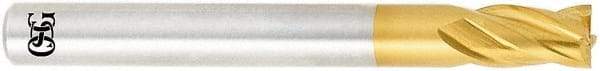 OSG - 5/32", 15/64" LOC, 3/16" Shank Diam, 1-3/4" OAL, 4 Flute, Powdered Metal Square End Mill - Single End, TiN Finish, Spiral Flute, 30° Helix, Centercutting, Right Hand Cut, Right Hand Flute, Series 676 - Eagle Tool & Supply