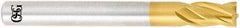 OSG - 5/32", 15/64" LOC, 3/16" Shank Diam, 1-3/4" OAL, 4 Flute, Powdered Metal Square End Mill - Single End, TiN Finish, Spiral Flute, 30° Helix, Centercutting, Right Hand Cut, Right Hand Flute, Series 676 - Eagle Tool & Supply