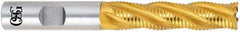 OSG - 1-1/4" Diam, 3" LOC, 6 Flute Cobalt Roughing Square End Mill - TiN Finish, 5-1/2" OAL, 1-1/4" Shank Diam, Single End - Eagle Tool & Supply
