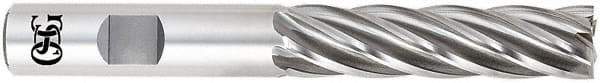 OSG - 3/4", 3" LOC, 3/4" Shank Diam, 5-1/4" OAL, 6 Flute, Powdered Metal Square End Mill - Single End, Uncoated, Spiral Flute, 30° Helix, Centercutting, Right Hand Cut, Right Hand Flute, Series 646 - Eagle Tool & Supply