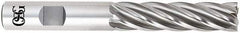 OSG - 3/4", 3" LOC, 3/4" Shank Diam, 5-1/4" OAL, 6 Flute, Powdered Metal Square End Mill - Single End, Uncoated, Spiral Flute, 30° Helix, Centercutting, Right Hand Cut, Right Hand Flute, Series 646 - Eagle Tool & Supply