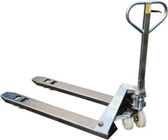 Vestil - 5,500 Lb Capacity, 7-3/4" Lift Zinc Plating Pallet Truck - 2-7/8" Min Lift Height, 48" Fork Length x 27" Fork Width, 27" Overall Width - Eagle Tool & Supply