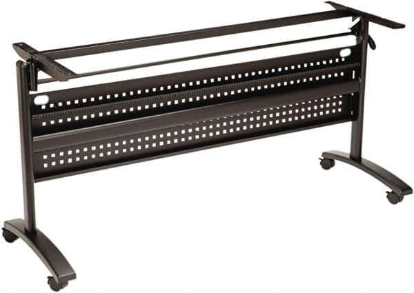 ALERA - 20" Long x 58" Wide x 28" High Stationary Modesty Panel Table Base - Black, Steel - Eagle Tool & Supply