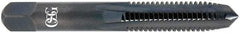 OSG - 1-1/8 - 12 UNF 3B 4 Flute Bright Finish High Speed Steel Straight Flute Standard Hand Tap - Taper, Right Hand Thread, 5-7/16" OAL, 2-9/16" Thread Length, H4 Limit, Oversize - Exact Industrial Supply