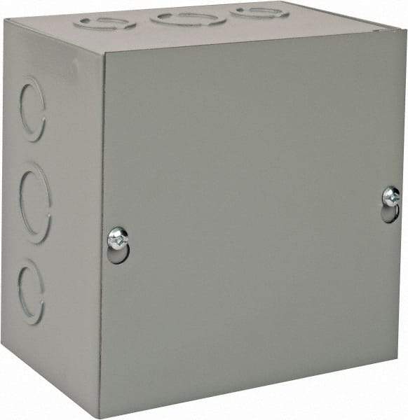 nVent Hoffman - Steel Junction Box Enclosure Screw Flat Cover - NEMA 1, 6" Wide x 6" High x 4" Deep - Eagle Tool & Supply