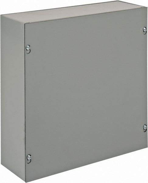 nVent Hoffman - Steel Junction Box Enclosure Screw Flat Cover - NEMA 1, 12" Wide x 12" High x 4" Deep - Eagle Tool & Supply