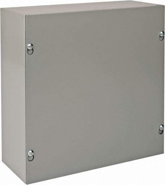 nVent Hoffman - Steel Junction Box Enclosure Screw Flat Cover - NEMA 1, 10" Wide x 10" High x 4" Deep - Eagle Tool & Supply