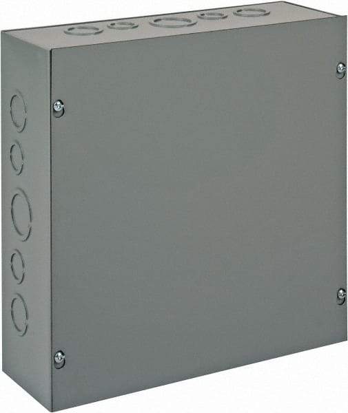 nVent Hoffman - Steel Junction Box Enclosure Screw Flat Cover - NEMA 1, 12" Wide x 12" High x 4" Deep - Eagle Tool & Supply