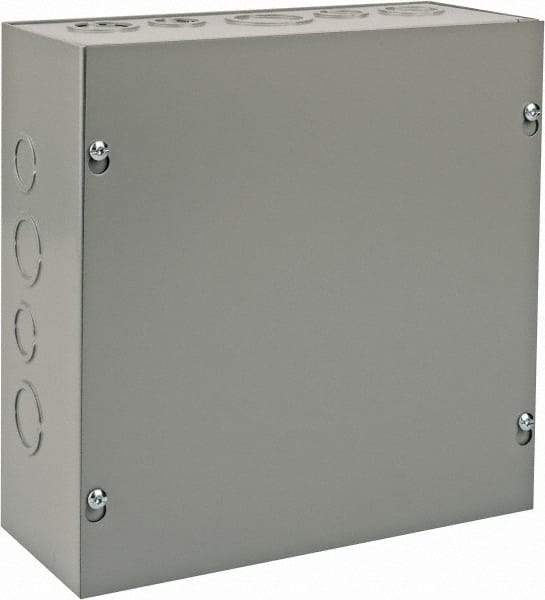 nVent Hoffman - Steel Junction Box Enclosure Screw Flat Cover - NEMA 1, 10" Wide x 10" High x 4" Deep - Eagle Tool & Supply