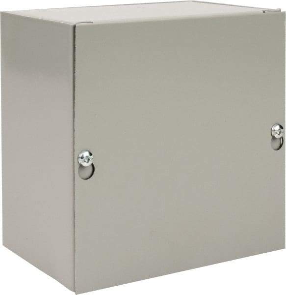 nVent Hoffman - Steel Junction Box Enclosure Screw Flat Cover - NEMA 1, 6" Wide x 6" High x 4" Deep - Eagle Tool & Supply