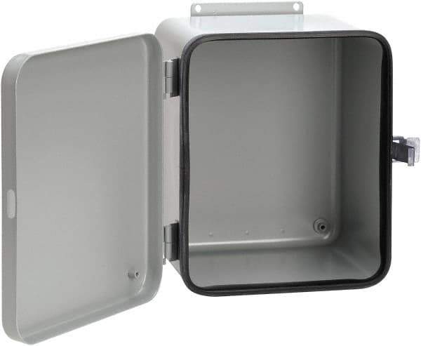 nVent Hoffman - Steel Junction Box Enclosure Hinge Flat Cover - NEMA 12, 13, 8" Wide x 10" High x 6" Deep - Eagle Tool & Supply