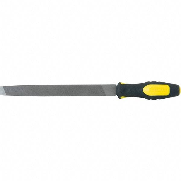 Stanley - 8" Long, Bastard Cut, Flat American-Pattern File - Single Cut, 2.9" Overall Thickness, Handle - Eagle Tool & Supply