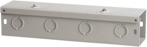 nVent Hoffman - 6" High x 6" Wide x 48" Long, Screw Mount Solid Wall Wire Duct - Gray, 15 Knockouts, Hinged Cover, Steel - Eagle Tool & Supply