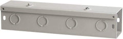 nVent Hoffman - 6" High x 6" Wide x 48" Long, Screw Mount Solid Wall Wire Duct - Gray, 15 Knockouts, Hinged Cover, Steel - Eagle Tool & Supply