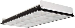 Cooper Lighting - 3 Lamps, 32 Watts, 2' x 4', Electronic Ballast Fluorescent Lamp Troffer - 18 Cells, 120 to 277 Volt, Polyethylene Diffuser, Steel Troffer - Eagle Tool & Supply