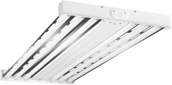 Cooper Lighting - 4 Lamps, 54 Watts, Fluorescent, High Bay Fixture - 48" Long x 2-15/32" High x 19-17/32" Wide, 120-277 Volt, Steel Housing - Eagle Tool & Supply