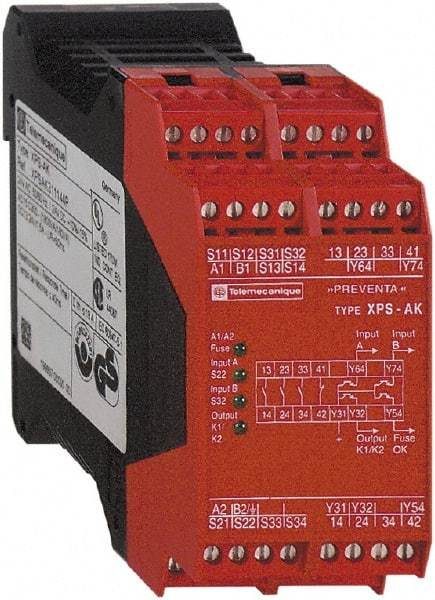 Square D - 120 VAC & 24 VDC, 5 VA Power Rating, Standard Electromechanical & Solid State Screw General Purpose Relay - 6 Amp at 24 VDC, 1NC/4SS (Auxiliary) & 3NO - Eagle Tool & Supply