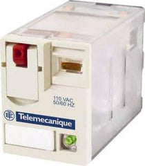 Schneider Electric - 3,750 VA Power Rating, Electromechanical Plug-in General Purpose Relay - 15 Amp at 250 VAC & 28 VDC, 2CO, 110 VDC - Eagle Tool & Supply