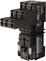 Square D - 14 Pins, 250 Volt, 5 and 10 Amp, 4PDT, Ice Cube Relay Socket - DIN Rail Mount, Screw Panel Mount, IP20, Plug In Terminal - Eagle Tool & Supply