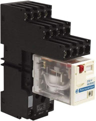 Schneider Electric - 1,500 VA Power Rating, Electromechanical Plug-in General Purpose Relay - 3 Amp at 250 VAC & 28 VDC, 6 at 250/277 VAC & 28 VDC, 8 Amp at 30 VDC, 4CO, 230 VAC at 50/60 Hz - Eagle Tool & Supply