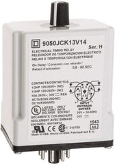 Square D - 8 Pin, 999 hr Delay, DPDT Time Delay Relay - 10 Contact Amp, 24 VAC/VDC - Eagle Tool & Supply