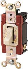 Cooper Wiring Devices - 2 Pole, 120 to 277 VAC, 20 Amp, Industrial Grade, Toggle, Wall and Dimmer Light Switch - 1.3 Inch Wide x 4.19 Inch High, Fluorescent - Eagle Tool & Supply