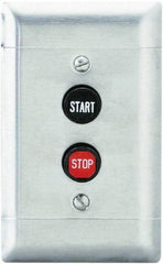 Schneider Electric - 2 Operator, Flush Pushbutton Control Station - Start-Stop (Legend), Momentary Switch, NO/NC Contact, NEMA 1 - Eagle Tool & Supply