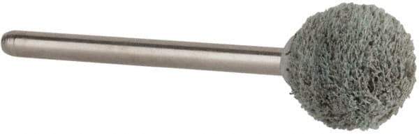 Rex Cut Product - 1/2" Head Diam x 1/2" Thickness, B121, Ball End, Aluminum Oxide Mounted Point - White, Fine Grade, 120 Grit, 45,370 RPM - Eagle Tool & Supply