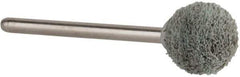 Rex Cut Product - 1/2" Head Diam x 1/2" Thickness, B121, Ball End, Aluminum Oxide Mounted Point - White, Fine Grade, 120 Grit, 45,370 RPM - Eagle Tool & Supply