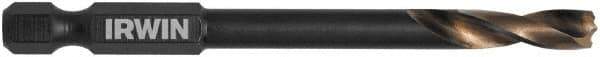 Irwin - 7/32" 135° High Speed Steel Jobber Drill - Oxide Finish, Right Hand Cut, Spiral Flute, 3-3/4" OAL - Eagle Tool & Supply