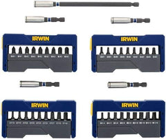 Irwin - 41 Piece, Phillips, Square, Torx, Slotted Handle, Insert Bit Set - #1 to #3 - Eagle Tool & Supply