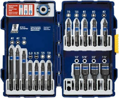 Irwin - 17 Piece, Phillips, Square, Torx, Hex Nutsetter, Slotted Handle, Drive Set - 1/4 to 7/16" Hex, #2 - Eagle Tool & Supply