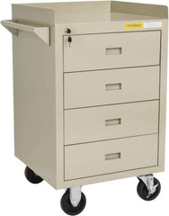 Value Collection - 600 Lb Capacity, 4 Drawer Mobile Bench - 23" Wide x 22" Deep x 38.19" High, Steel, Putty - Eagle Tool & Supply