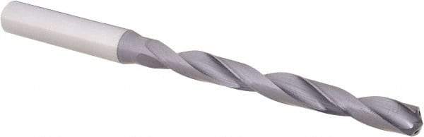OSG - Letter F, 140° Point, Spiral Flute, Solid Carbide Taper Length Drill Bit - WD1 Finish, 66mm Flute Length, 106mm OAL, Series HP258 - Eagle Tool & Supply