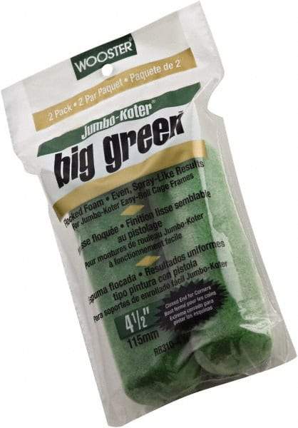 Wooster Brush - 3/8" Nap, 4-1/2" Wide Paint Mini Roller Covers - Smooth Texture, Foam - Eagle Tool & Supply